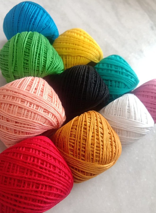 Tarni Crochet Cotton Thread Yarn For Knitting And Craft Making Combo 35 To 40 M Approximate (Multicolor, Pack Of 10) - 25 G - Image 2